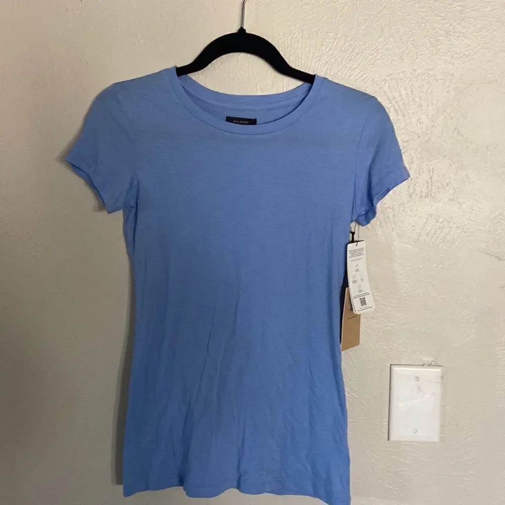 Halogen Short Sleeve Crewneck Tee In Blue Cornflower color NWT XXS